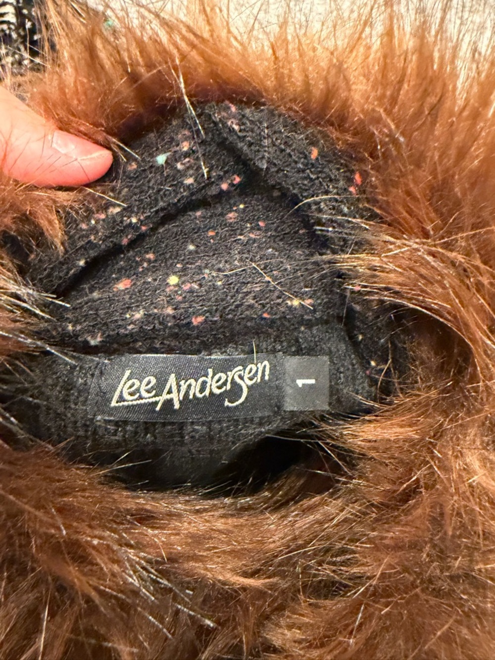 Vintage Lee Andersen patchwork retro funk fur size 1 EUC - Picture 9 of 12